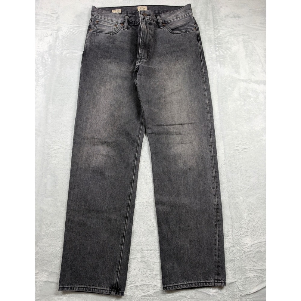 J Crew Classic Straight Jeans Mens 30x30 Deep Grey Wash 100% Cotton Denim BE422